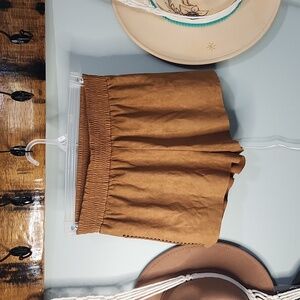 Faux Suede Braided Sides Shorts
